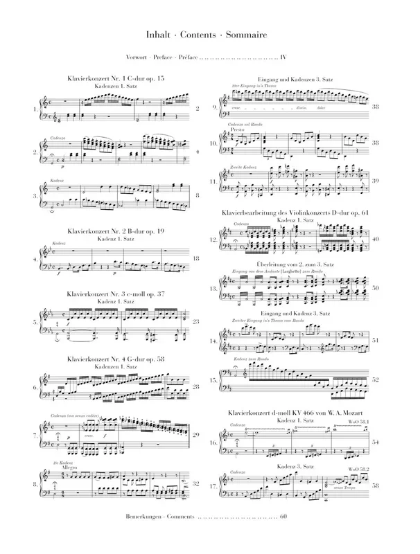 Beethoven: Cadenzas and Lead-Ins for Piano Concertos