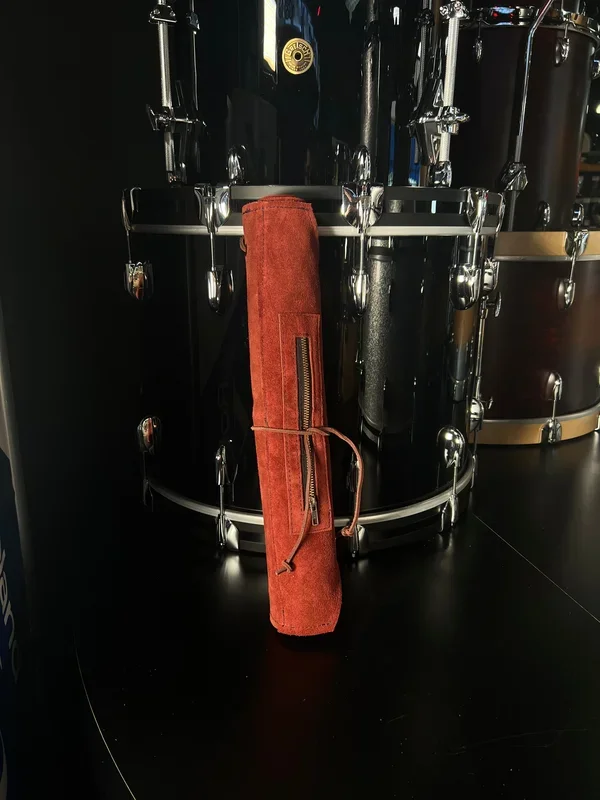 Bentley’s Drum Shop Handmade Leather Large Stick Bag in Burgundy