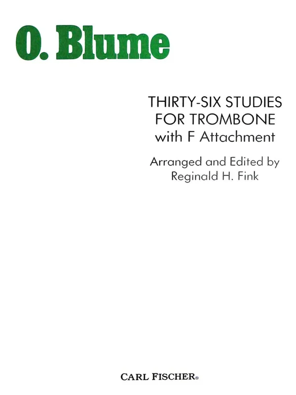 Blume: 36 Studies for Trombone with F Attachment