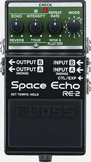BOSS RE-2 Space Echo Compact Delay Pedal – Legendary Tape Echo Sound, Modern Features, Compact Design