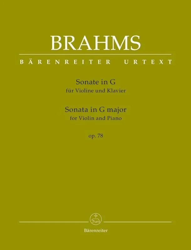 Brahms – Sonata G Major Op 78 Violin/Piano (Softcover Book) Urtext Edition Book