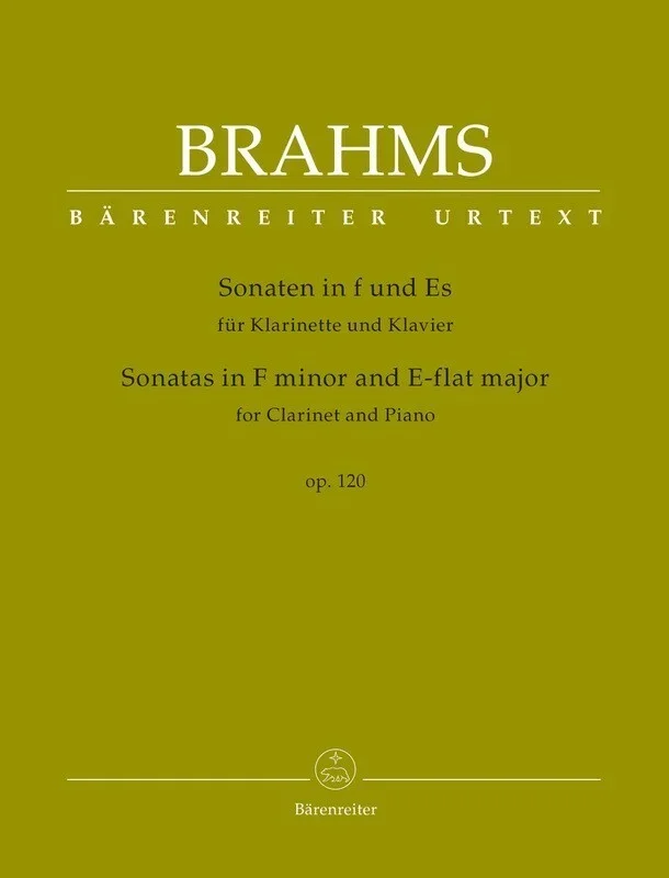Brahms – Sonatas Op 120 Clarinet/Piano (Softcover Book) Urtext Edition Book