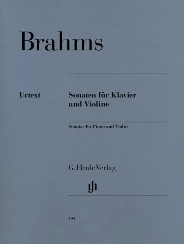 Brahms – Sonatas Violin/Piano Incl Sonatensatz Book