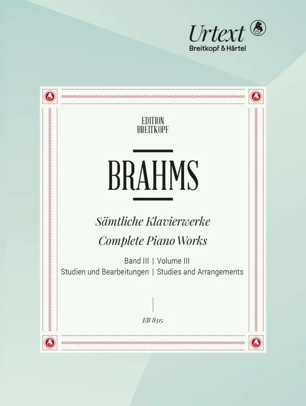 Brahms: Complete Piano Works – Volume 3 (Studies and Arrangements)