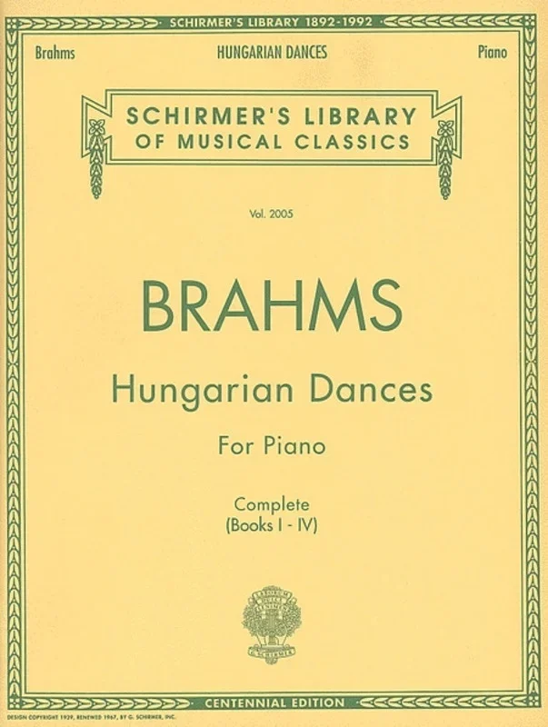 Brahms Hungarian Dances Lib.2005 Piano Cmp