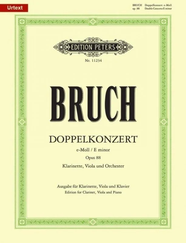 Bruch – Double Concerto E Min Op 88 clarinet/Vla/Piano (Softcover Book)