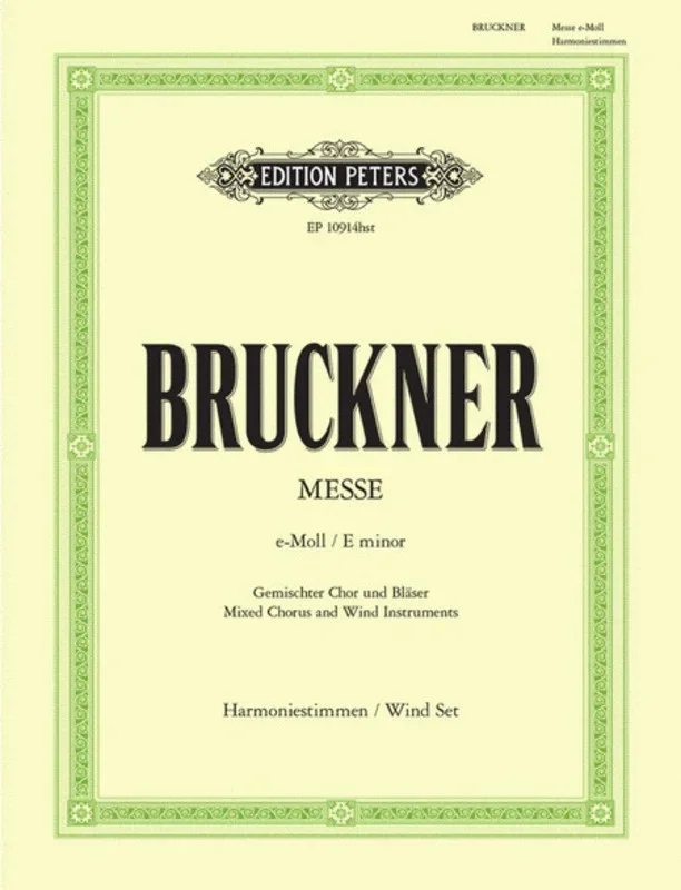 Bruckner – Mass No 2 E Minor Wind Parts (Set Of Parts) Book