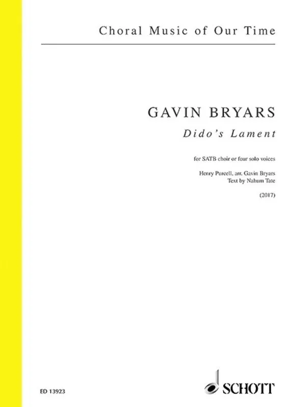 Bryars – Didos Lament SATB (Octavo) Book