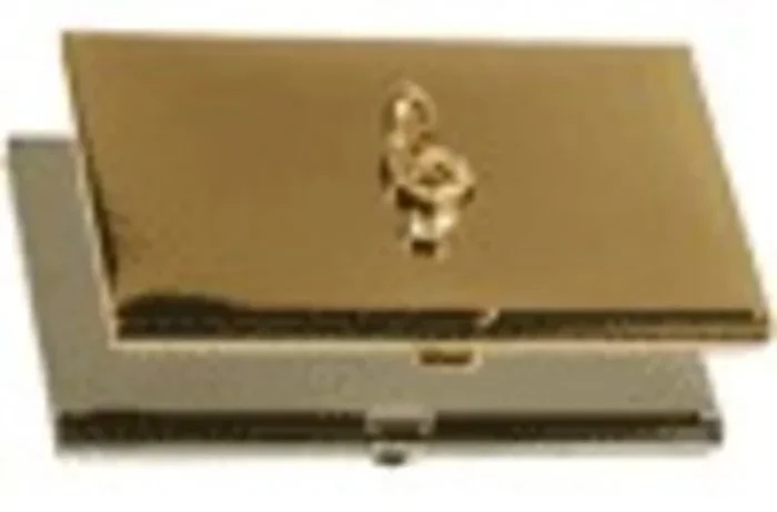 Business Card Holder G Clef Silver Rhinestone