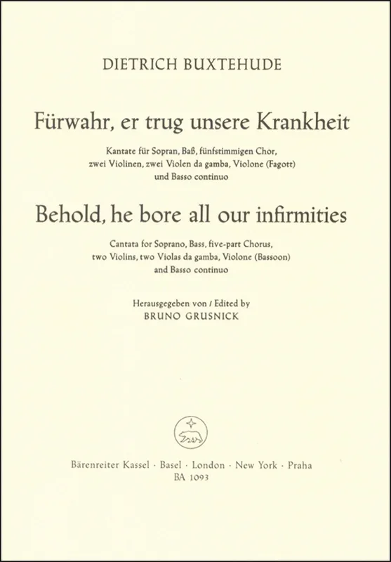 Buxtehude: Fürwahr, er trug unsere Krankheit, BuxWV 31