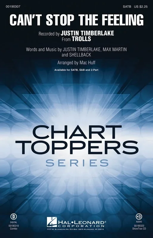 Cant Stop The Feeling ShowTrax CD (CD Only)