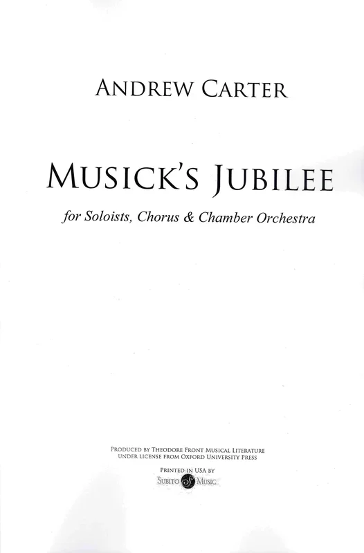 Carter: Musick’s Jubilee