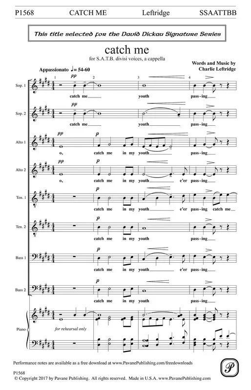 Catch Me SATB A Cappella (Octavo)