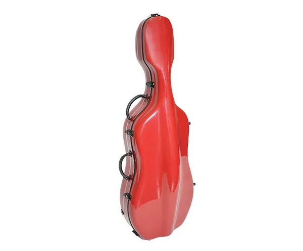 Cello Case-Fibreglass HQ Deluxe-Red