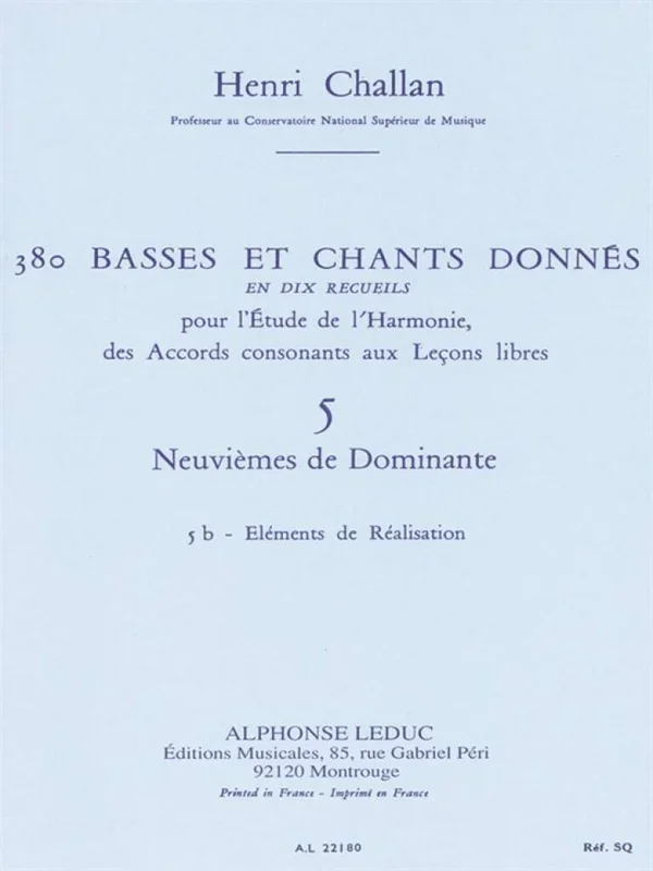 Challan: Basses et Chants Donnés – 5b (Neuviémes de dominantes)