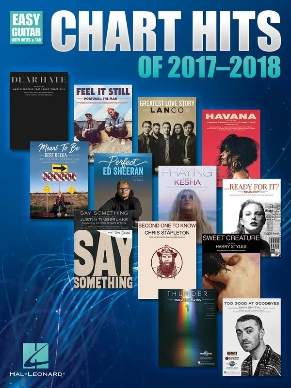Chart Hits Of 2017-2018 Easy Guitar Notes and TAB (Softcover Book)