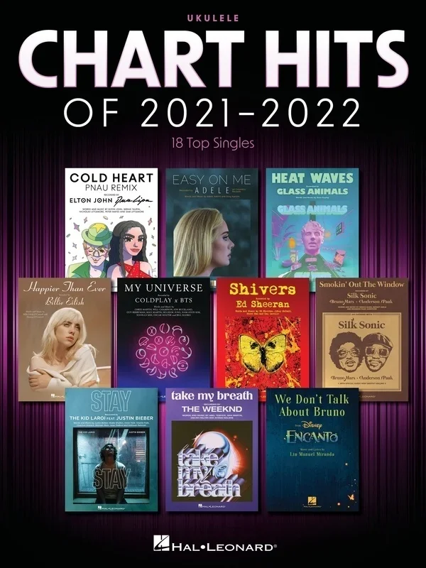 Chart Hits Of 2021-2022 For Ukulele Softcover Book (Ukulele|Vocal)
