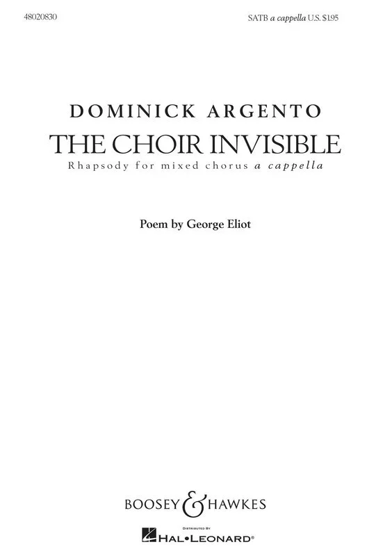 Choir Invisible SATB (Octavo)