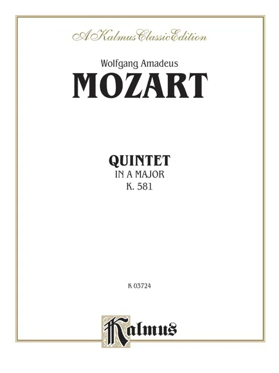 Clarinet Quintet K581 Clarinet/Str