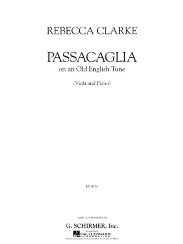 Clarke R. Passacaglia Viola and Piano