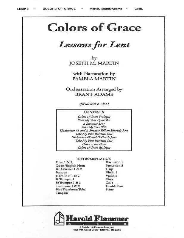 Colors Of Grace Orchestration Book