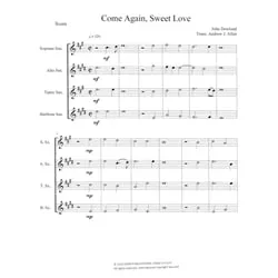 Come Again, Sweet Love – Saxophone Quartet (SATB)