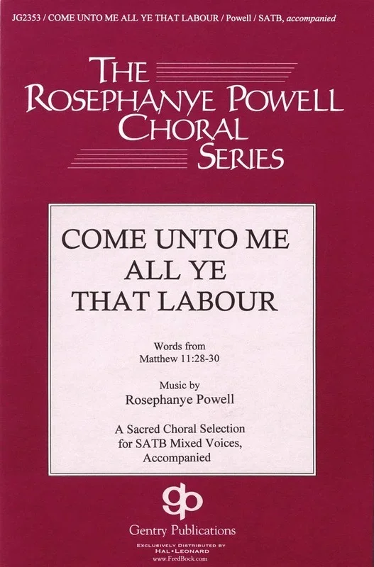 Come Unto Me All Ye That Labour SATB Book