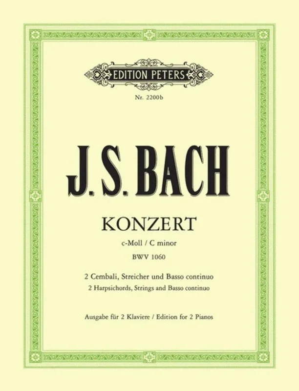 Concerto Bwv 1060 C Min 2P 4H (Softcover Book)