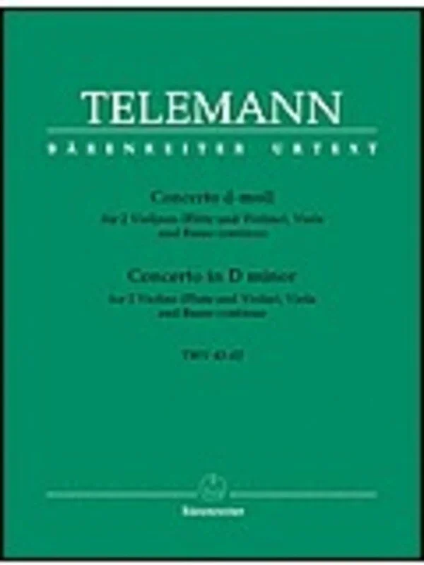 Concerto D Min Twv 43/D2 2Violin Viola Bc Score/Parts Book