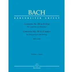 Concerto for Harpsichord and Strings No. 3 in D major, BWV 1054 – Full Score