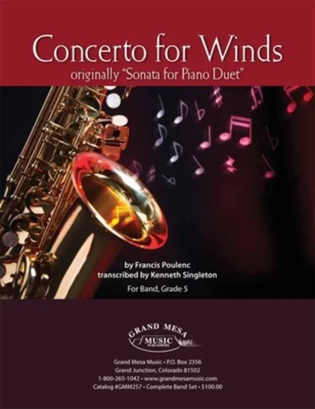 Concerto For Winds Concert Band 5 Score Only (Music Score) Book