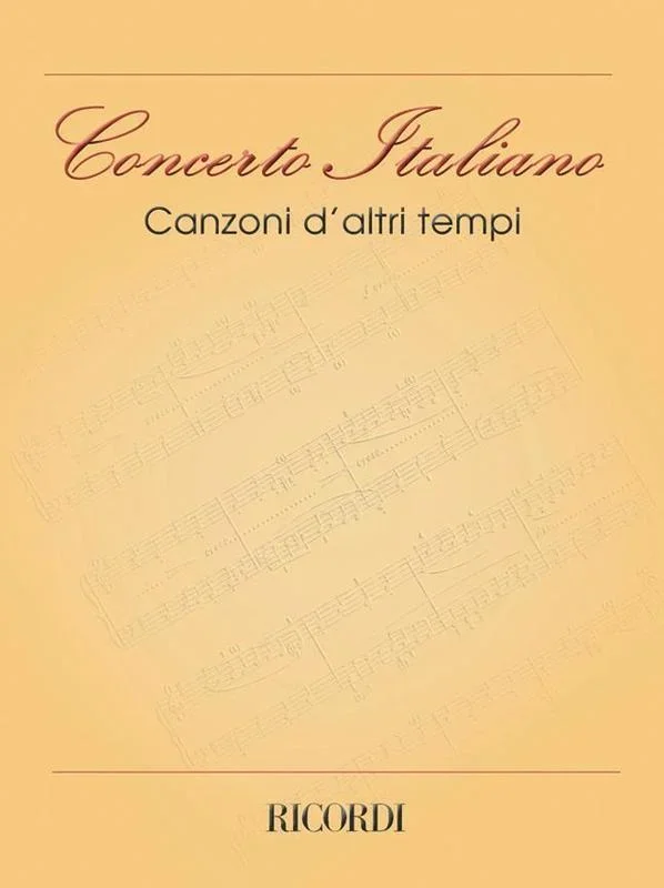 Concerto Italiano Canzoni Daltri Tempi Book