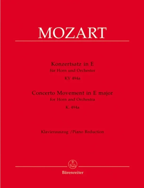 Concerto Movement K 494A E French Horn Piano Book