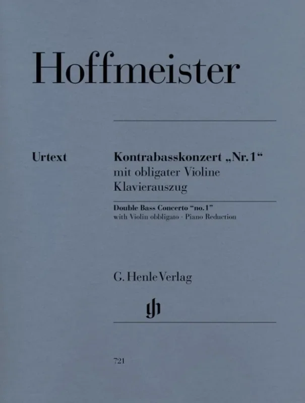 Concerto No 1 Double Bass/Piano Violin Obligato (Softcover Book)