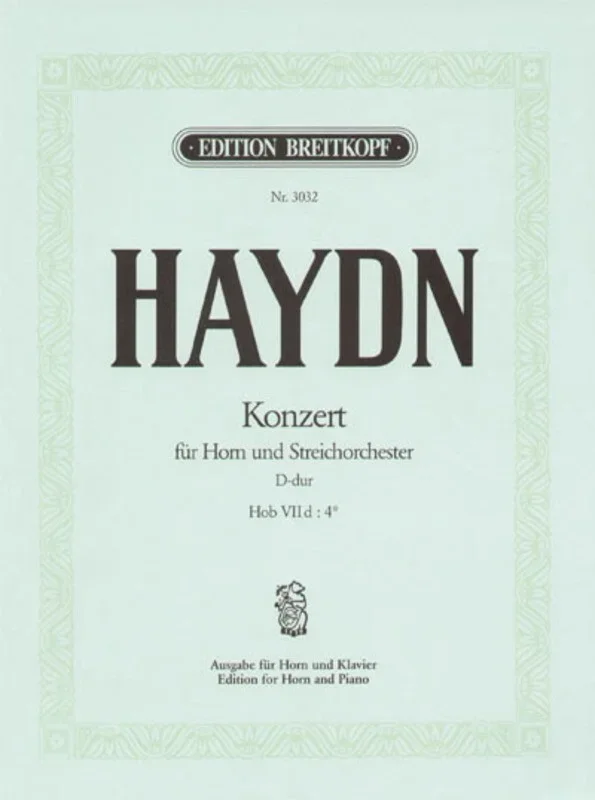 Concerto No 2 Hob 7D No 4 D French Horn Piano Book