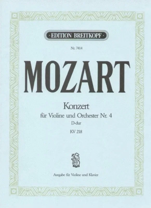 Concerto No 4 D K 218 Ed Oistrach Violin/Piano Book