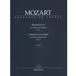 Concerto No. 5 in A Major, K. 219 for Violin and Orchestra – Study Score