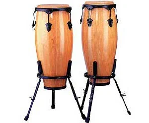 Congas 11in/10in Set-Wood w/Stand Red