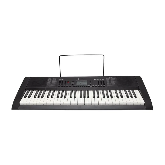 Crown 61 Key Multi-Function Electronic Portable Keyboard with MIDI (Black)