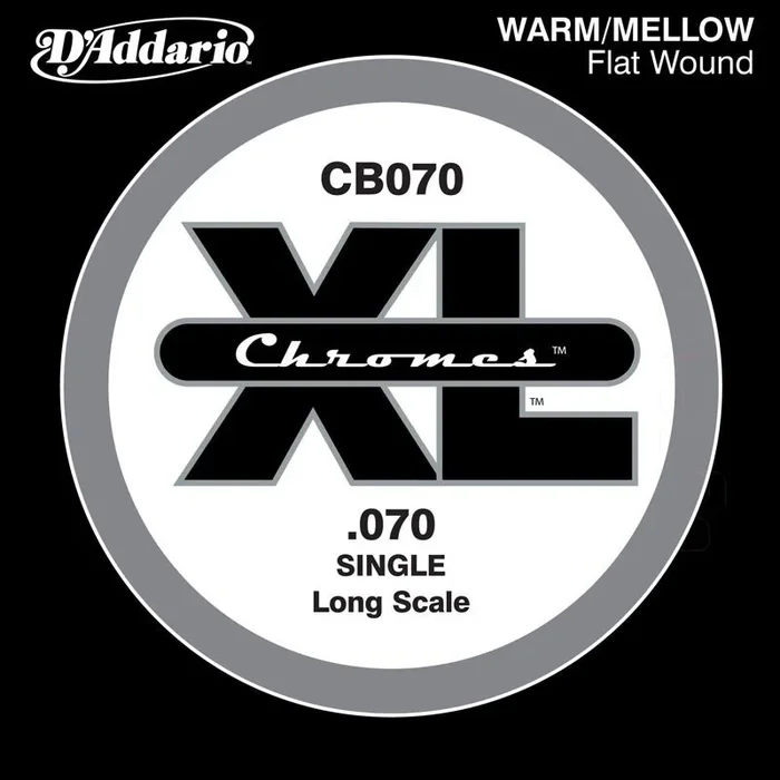 D’Addario CB070 Chromes Bass Guitar Single String, Long Scale .070