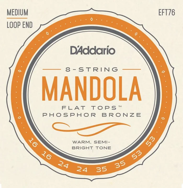 D’Addario EFT76 Flat Tops Mandola Strings, Medium, 16-53