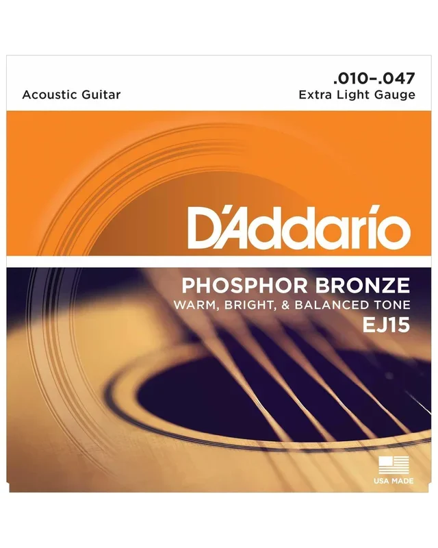 D’Addario EJ15 Phosphor Bronze Extra Light Gauge Acoustic Guitar Strings