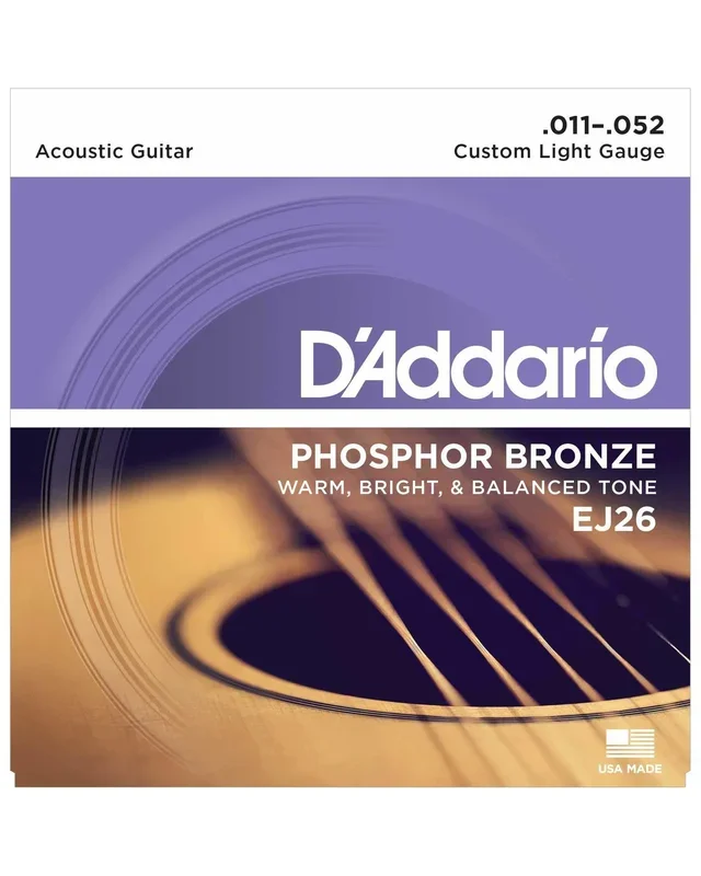 D’Addario EJ26 Phosphor Bronze Custom Light Gauge Acoustic Guitar Strings