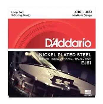 D’Addario EJ61 Nickel 5-String Medium Banjo Strings (10-23)