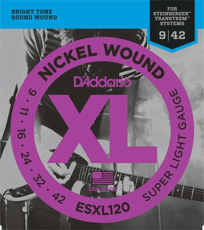 D’Addario ESXL120 Nickel Wound Electric Guitar Strings, Super Light, Double Ball End, 9-42