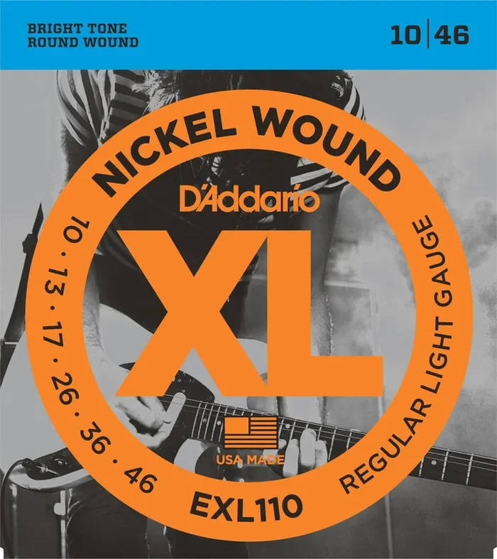 D’Addario EXL110+ Nickel Wound Electric Guitar Strings, Regular Light Plus, 10.5-48