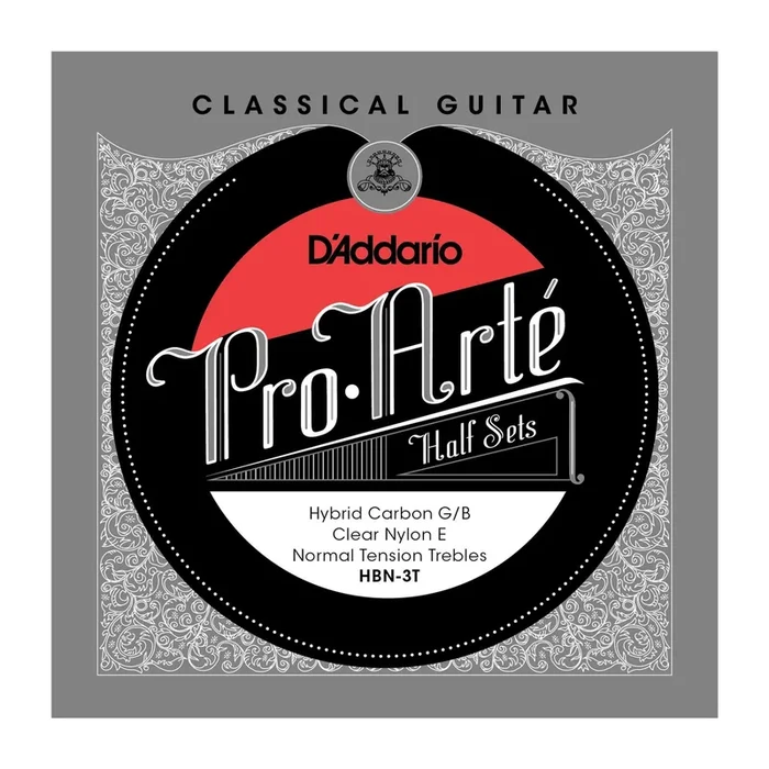 D’Addario HBN-3T Pro-Arte Hybrid Carbon G-B Classical Guitar Half Set, Normal Tension