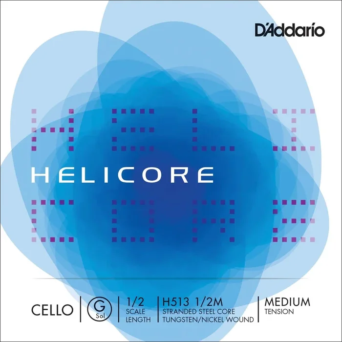 D’Addario Helicore Cello Single G String, 1/2 Scale, Medium Tension