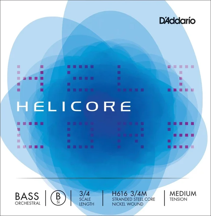 D’Addario Helicore Orchestral Bass Single Low B String, 3/4 Scale, Medium Tension