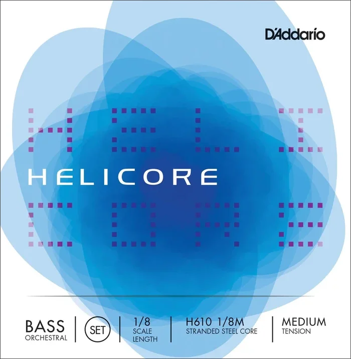 D’Addario Helicore Orchestral Bass String Set, 1/8 Scale, Medium Tension